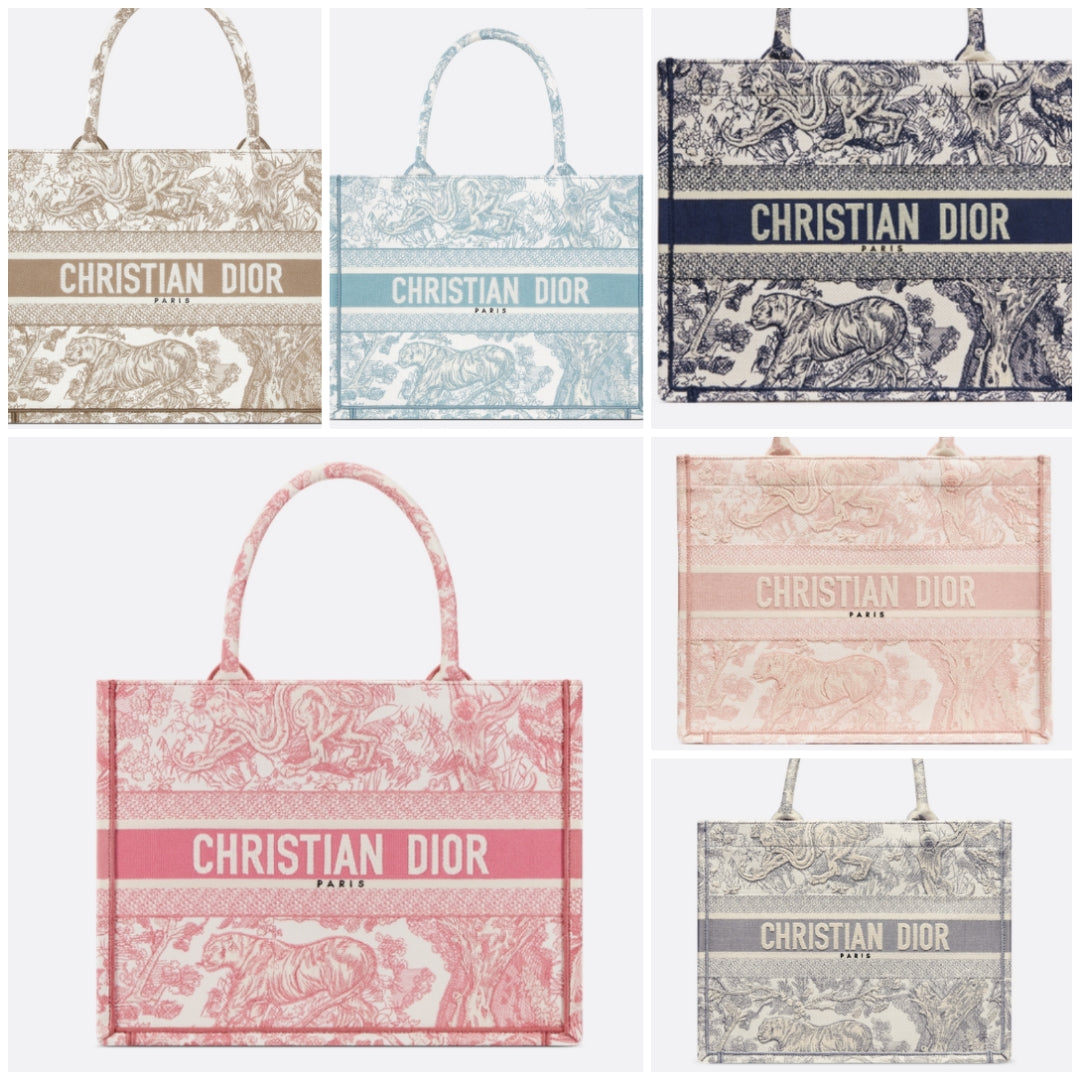Medium Dior Book Tote
White and Yarrow Pink Toile de Jouy Sauvage Embroidery (36 x 27.5 x 16.5 cm)