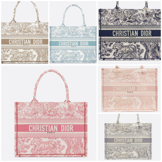 Medium Dior Book Tote
White and Yarrow Pink Toile de Jouy Sauvage Embroidery (36 x 27.5 x 16.5 cm)