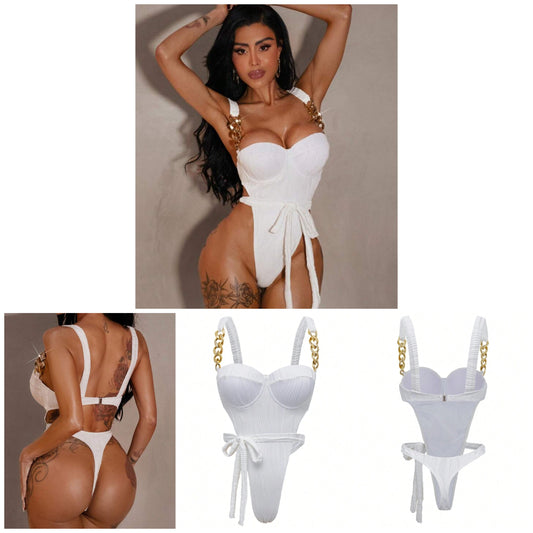 Sexy COCOMONEY One-Piece Swimsuit & Cover Up Skirt Two-Piece Set, 3D Floral Design, Summer