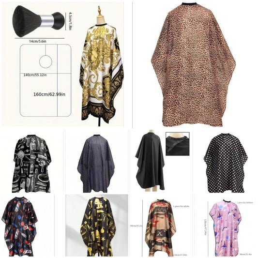 1pc Salon Professional Haircut Apron, Hairdressing Wrap, Non-Stick Hair Cutting Cape With Printed Pattern