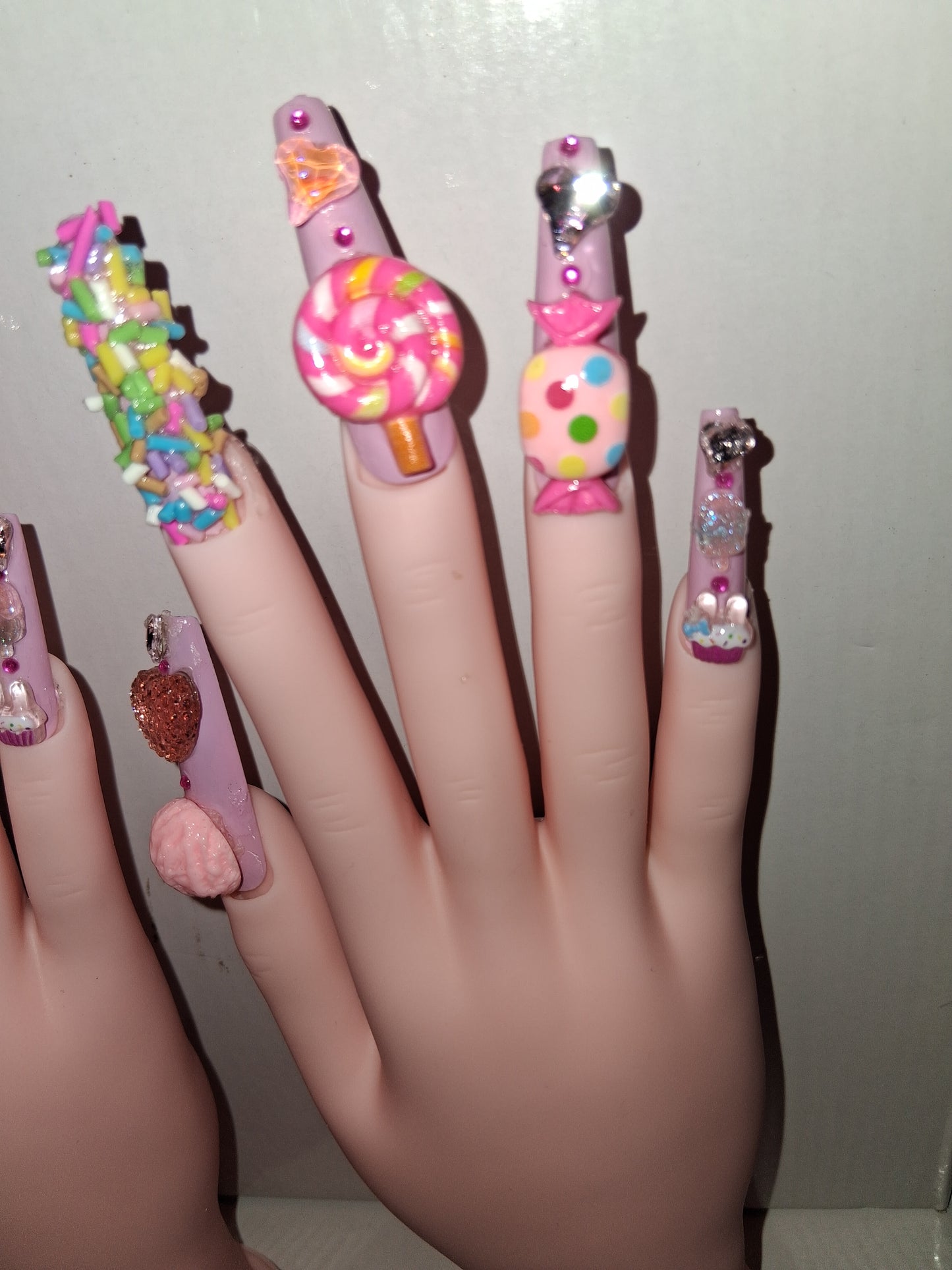 COCOMONEY NAILS CUSTOM 1 OF 1 GLUE ON PRESS ON COMES WITH FREE GIFTS #o90