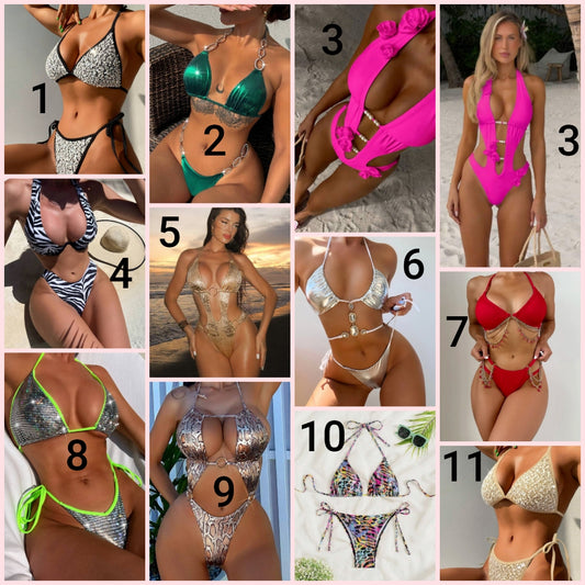 2 Piece or 1 Piece Swim Suit Set choose number option below 1-11