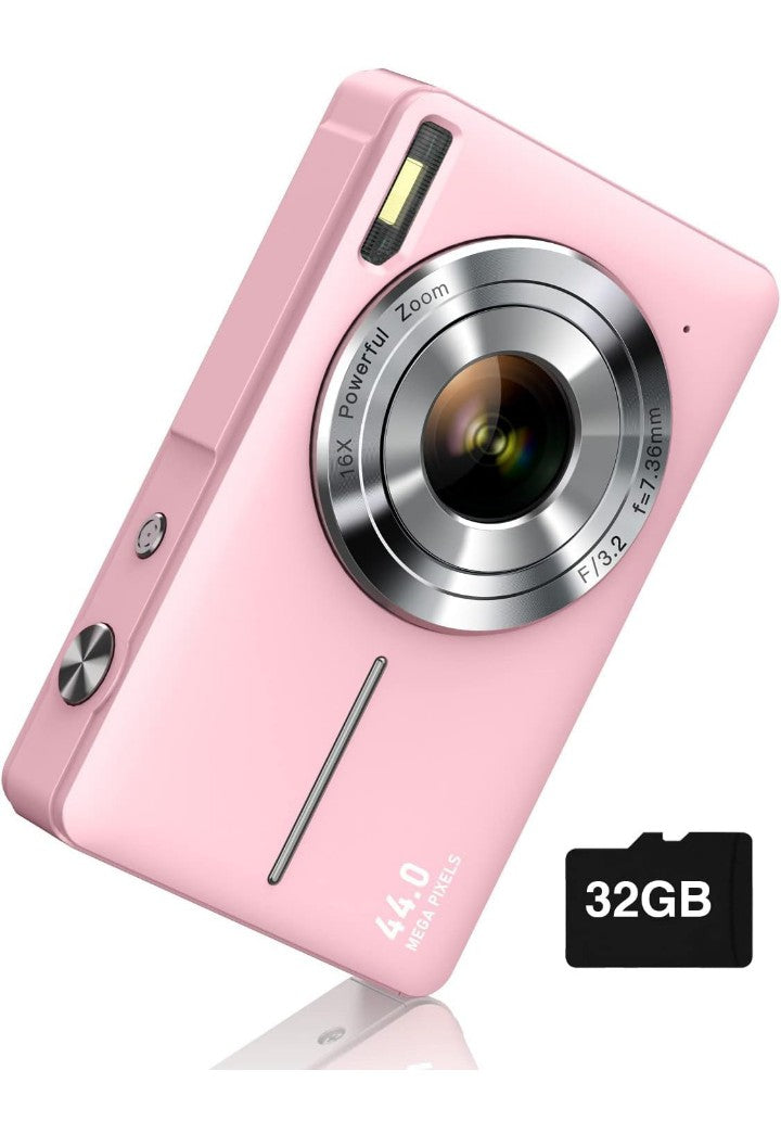 Digital Camera, FHD 1080P Camera, Digital Point and Shoot Camera with 16X Zoom Anti Shake, Compact Small Camera for Boys Girls Kids