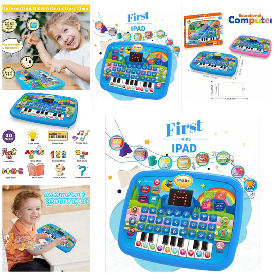 1pc Interactive Learning Tablet For Toddlers, Early Learning Letters, Numbers, Music, Words And Math Games, Fun Educational Tool For Young Students,Numbers Kids,Fisher Price,Tablet For Games blue abs