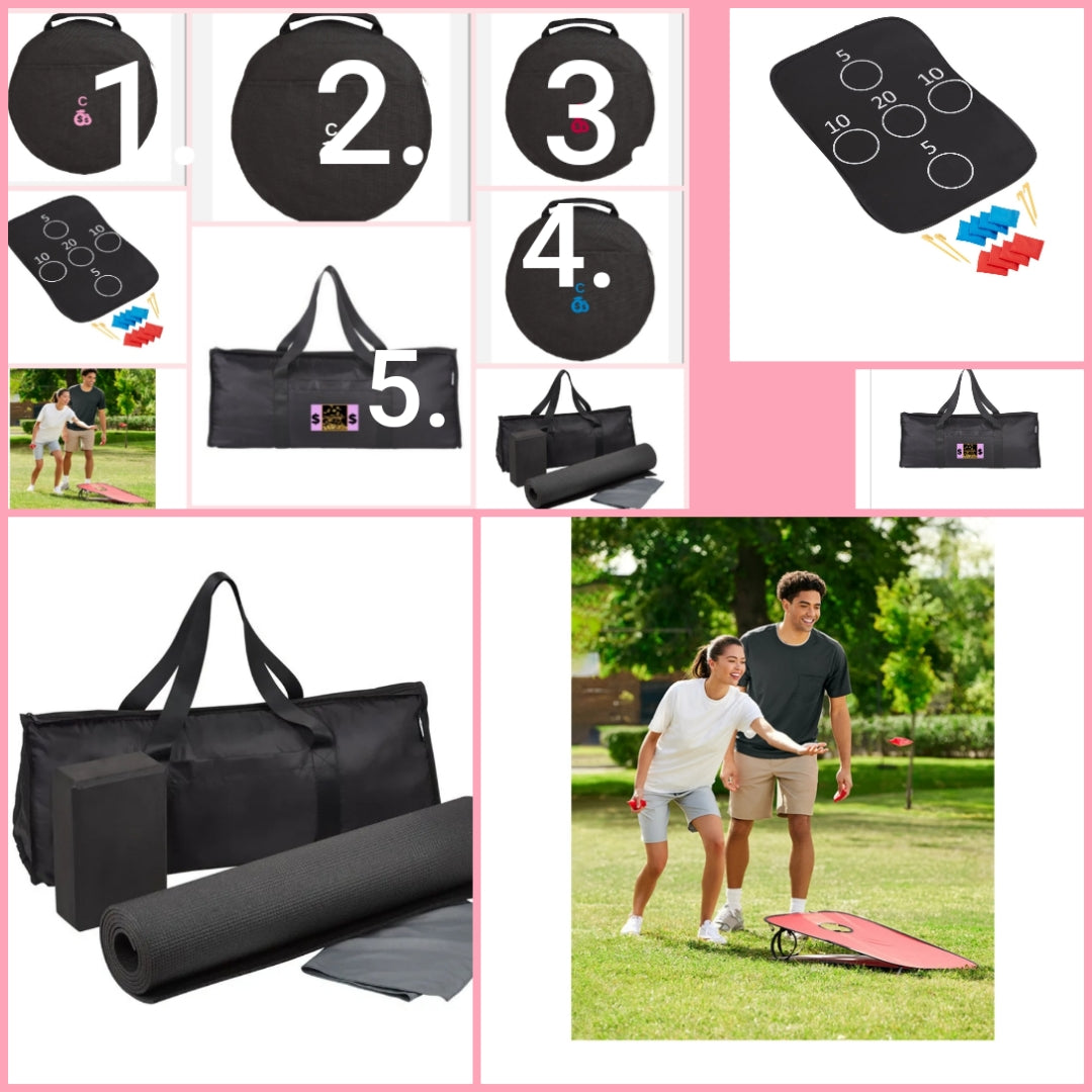 Yoga mat set or Cornhole game choose your number option below
