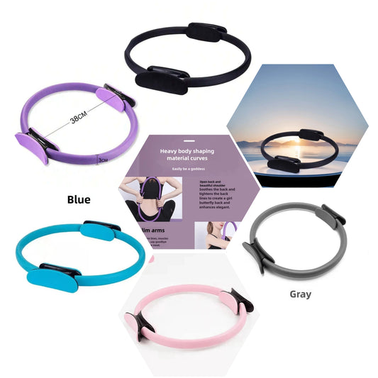 Pilates Circle Yoga Fitness Exercise Leg Beauty Magic Circle Crescent Handle Thin Waist Circle Multi Functional Leg Clamp Circle material tpa