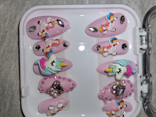 COCOMONEY NAILS CUSTOM 1 OF 1 GLUE ON PRESS ON COMES WITH FREE GIFTS #b54