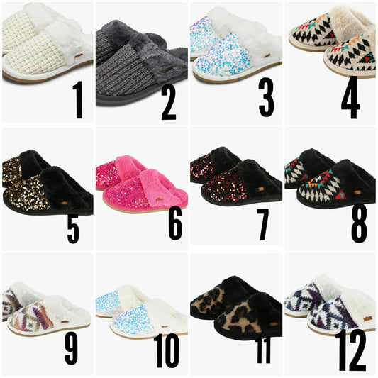 Slippers for Women Cozy Plush Faux Fur Fluffy Furry Closed Toe Slip-Ons Indoor Outdoor Home