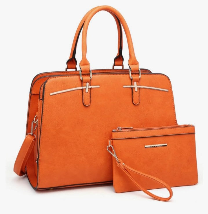 Women Handbag Wallet Tote Bag Shoulder Bag Hobo Bag Top Handle Satchel Purse Set 2pcs w/ 3 Compartments