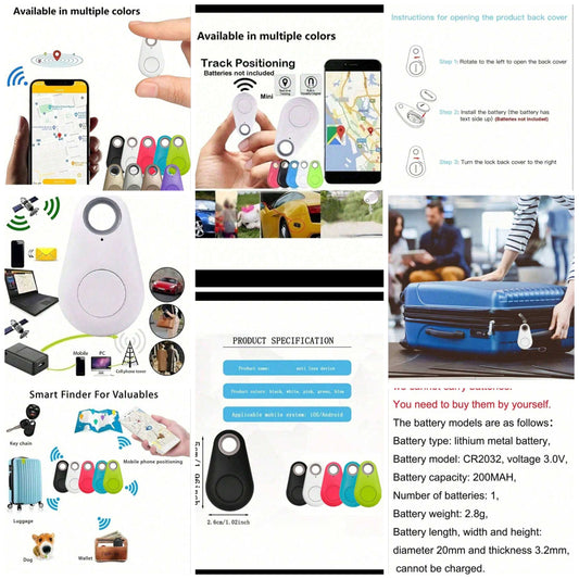 1pc GPS Smart Tracker Key Finder - Wireless Anti-Lost Locator With Alarm For Pets, Cats, Dogs, Keys, Wallet, Luggage - Plastic, Portable Wireless Real-Time Location Tracker, Intelligent Key Finder Mini Gps Tracker For Car, Important Documents,
