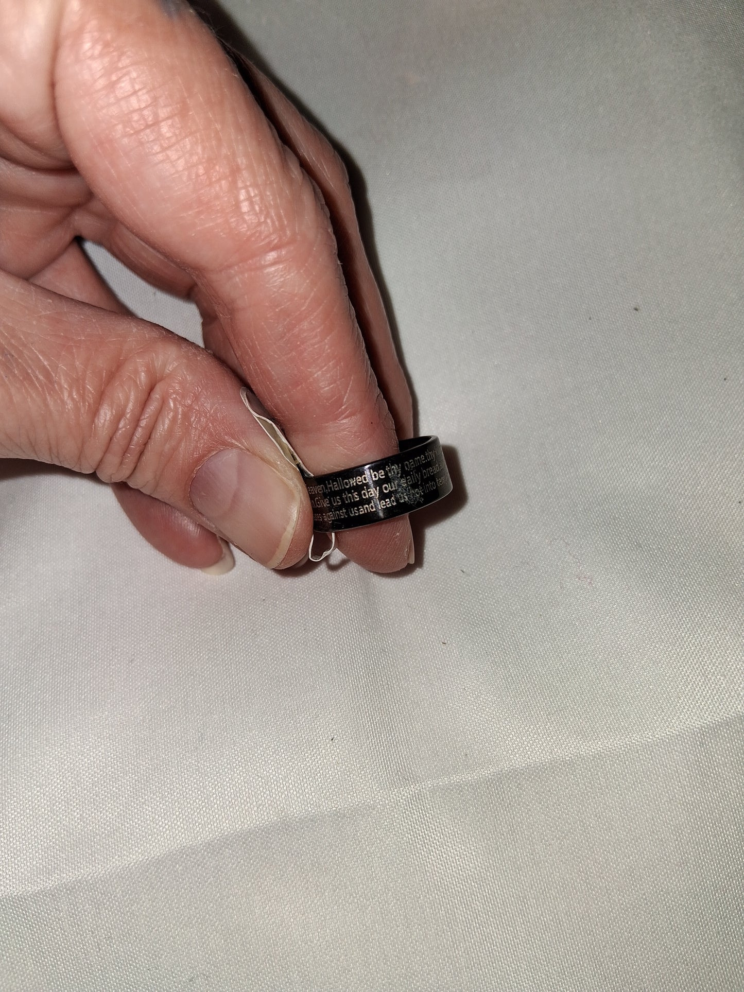 Mens stainless steel ring size 7 lords prayer