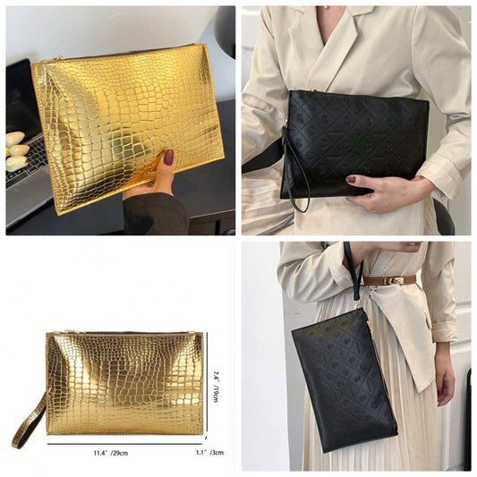 Fashionable & Practical Golden Minimalist Clutch/handheld Bag For Phone And Keys COCOMONEY