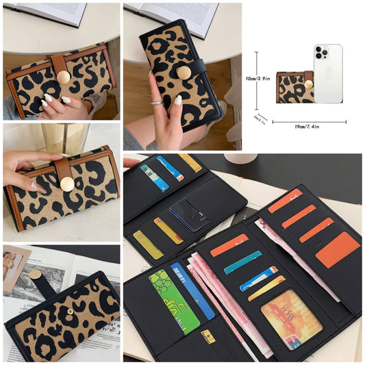 Leopard wallet with magnetic closure COCOMONEY