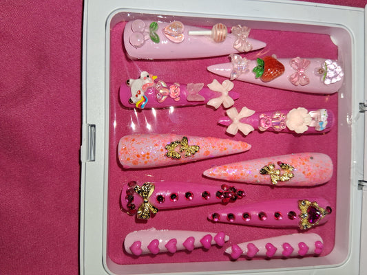 COCOMONEY NAILS CUSTOM 1 OF 1 GLUE ON PRESS ON COMES WITH FREE GIFTS #p7
