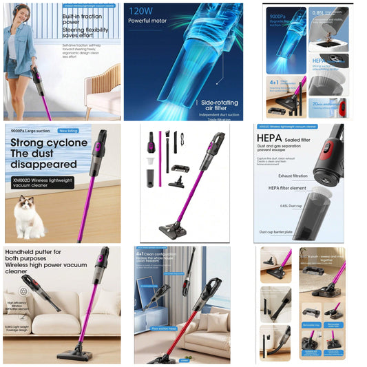Cordless Vacuum Cleaner, Handheld Stick Lightweight Vacuum Cleaner, Suitable For Household Cleaning Of Pet USB or DC other connection