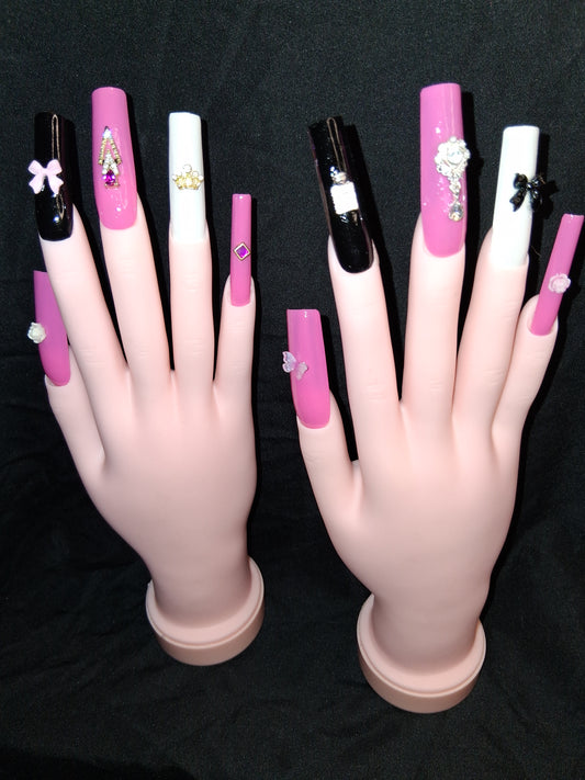 COCOMONEY NAILS CUSTOM 1 OF 1 GLUE ON PRESS ON COMES WITH FREE GIFTS #o89