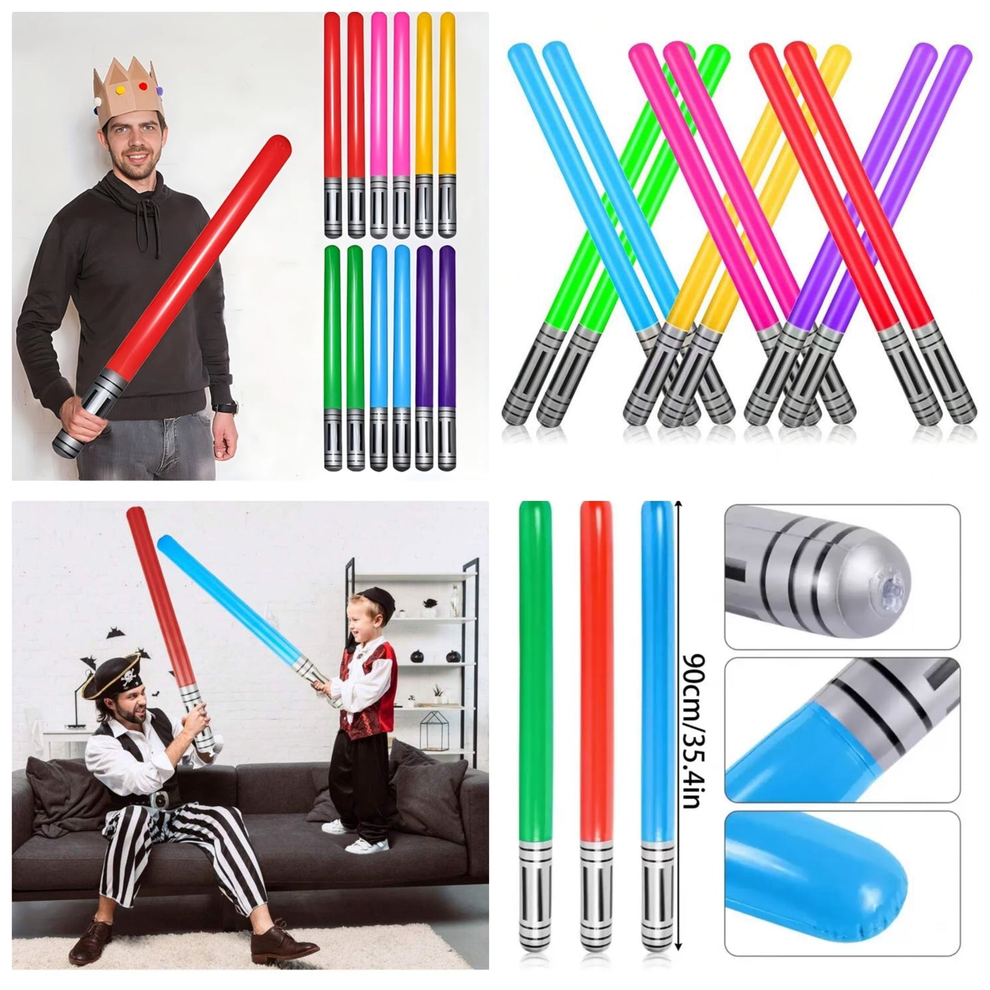 Inflatable Lightsabers, Game Party Gifts, Party Inflatable Swords, Party Supplies, Colorful Inflatable Sticks, Perfect For Birthday Parties, Role-Playing Activities, Halloween Themed Party Gifts, holiday pvc