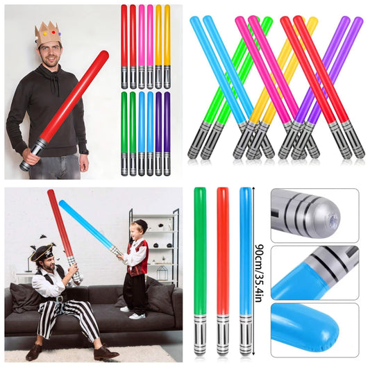 Inflatable Lightsabers, Game Party Gifts, Party Inflatable Swords, Party Supplies, Colorful Inflatable Sticks, Perfect For Birthday Parties, Role-Playing Activities, Halloween Themed Party Gifts, holiday pvc