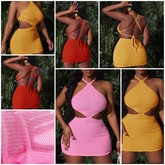 Backless Bodycon Dress With Strap For Holiday & Leisure - Cocomoney