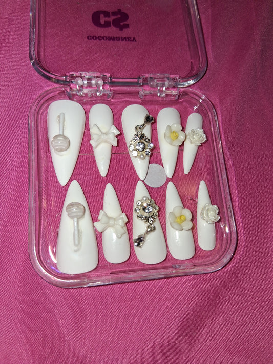 COCOMONEY NAILS CUSTOM 1 OF 1 GLUE ON PRESS ON COMES WITH FREE GIFTS #b87