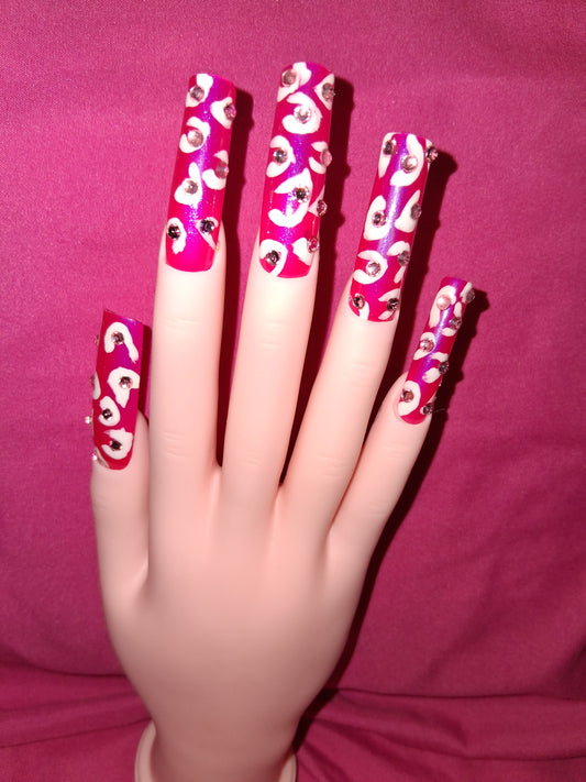 COCOMONEY NAILS CUSTOM 1 OF 1 GLUE ON PRESS ON COMES WITH FREE GIFTS #o8