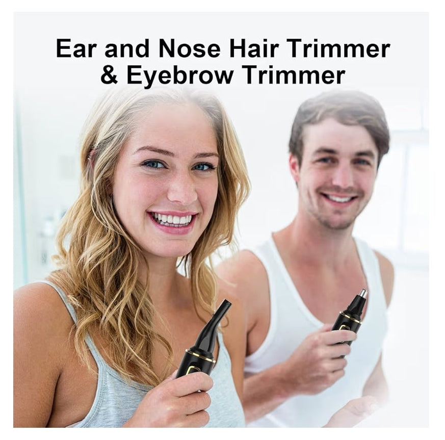 Nose Hair Trimmers for Men，Rechargeable Hair Trimmer 2 in 1 Painless Multifunctional Ear and Nose Hair Trimmer with IPX7 Waterproof Dual Edge Blades