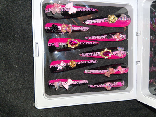 COCOMONEY NAILS CUSTOM 1 OF 1 GLUE ON PRESS ON COMES WITH FREE GIFTS #p58