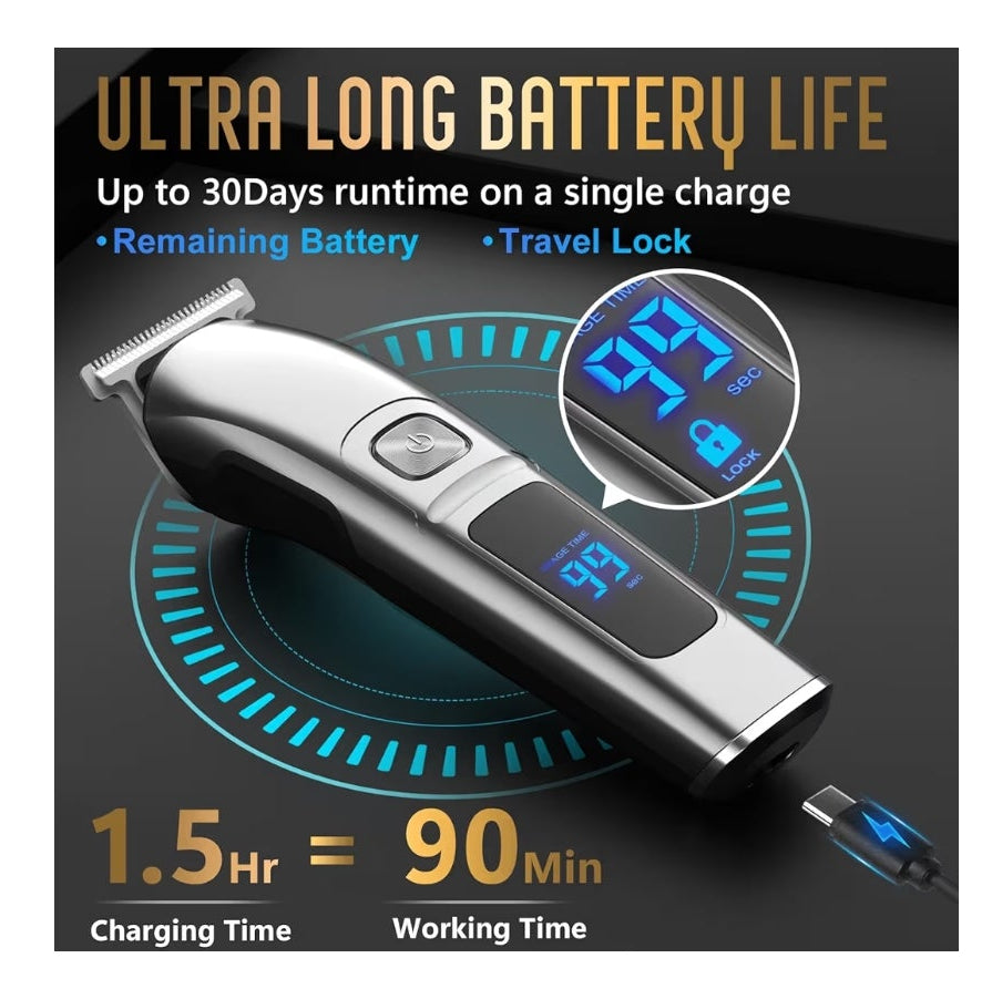 Beard Trimmer for Men, Waterproof Electric Razor for Nose, Body, Face & Mustache, Cordless Hair Clippers Shavers Grooming Kit, Gifts for Men Husband Father