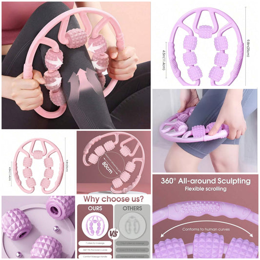 Massage Roller Anti-Cellulite Massager Body Leg Roller Yoga Training Device U-Shaped Pilates Muscle Relaxation Roller material abs