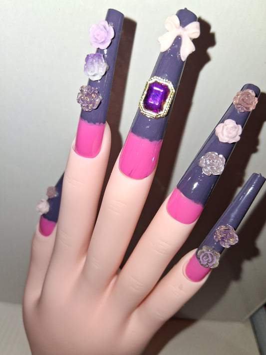 COCOMONEY NAILS CUSTOM 1 OF 1 GLUE ON PRESS ON COMES WITH FREE GIFTS #o66