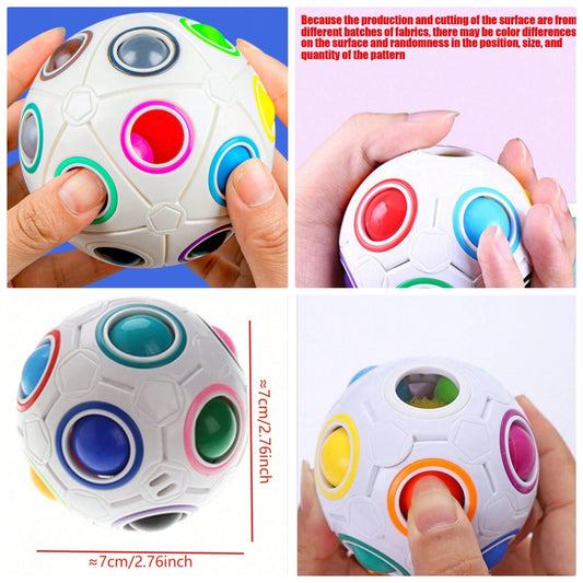 12-Hole Rainbow Cube Fidget Puzzle Toy, Random Pattern Packaging, Possible Color Variation Due To Fabric Surface Differences abs 3 and up