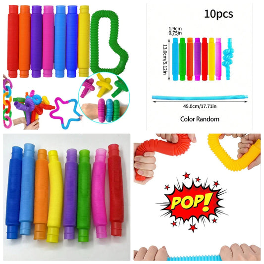 Stress Relief Stretch Pipe Toy, DIY Sensory Random Color Corrugated Tube Decompression Toy Christmas Eve Gifts,Presents,Stress Balls,Stress Ball,Toys.,Sensor Toys,Ball Toys pp