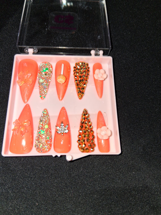 COCOMONEY NAILS CUSTOM ONE OF A KIND PIECES WITH NAIL BAG AND FREE GIFTS