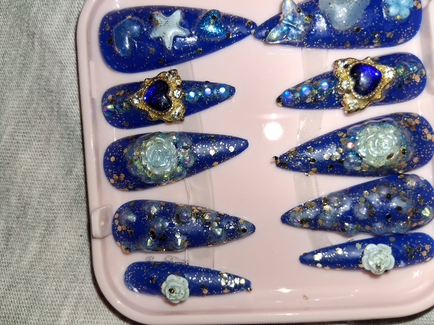 COCOMONEY NAILS CUSTOM 1 OF 1 GLUE ON PRESS ON COMES WITH FREE GIFTS #b79