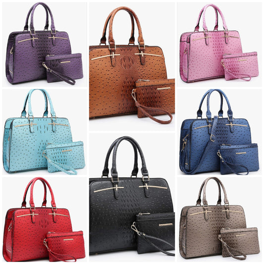 Women Handbag Wallet Tote Bag Shoulder Bag Hobo Bag Top Handle Satchel Purse Set 2pcs w/ 3 Compartments