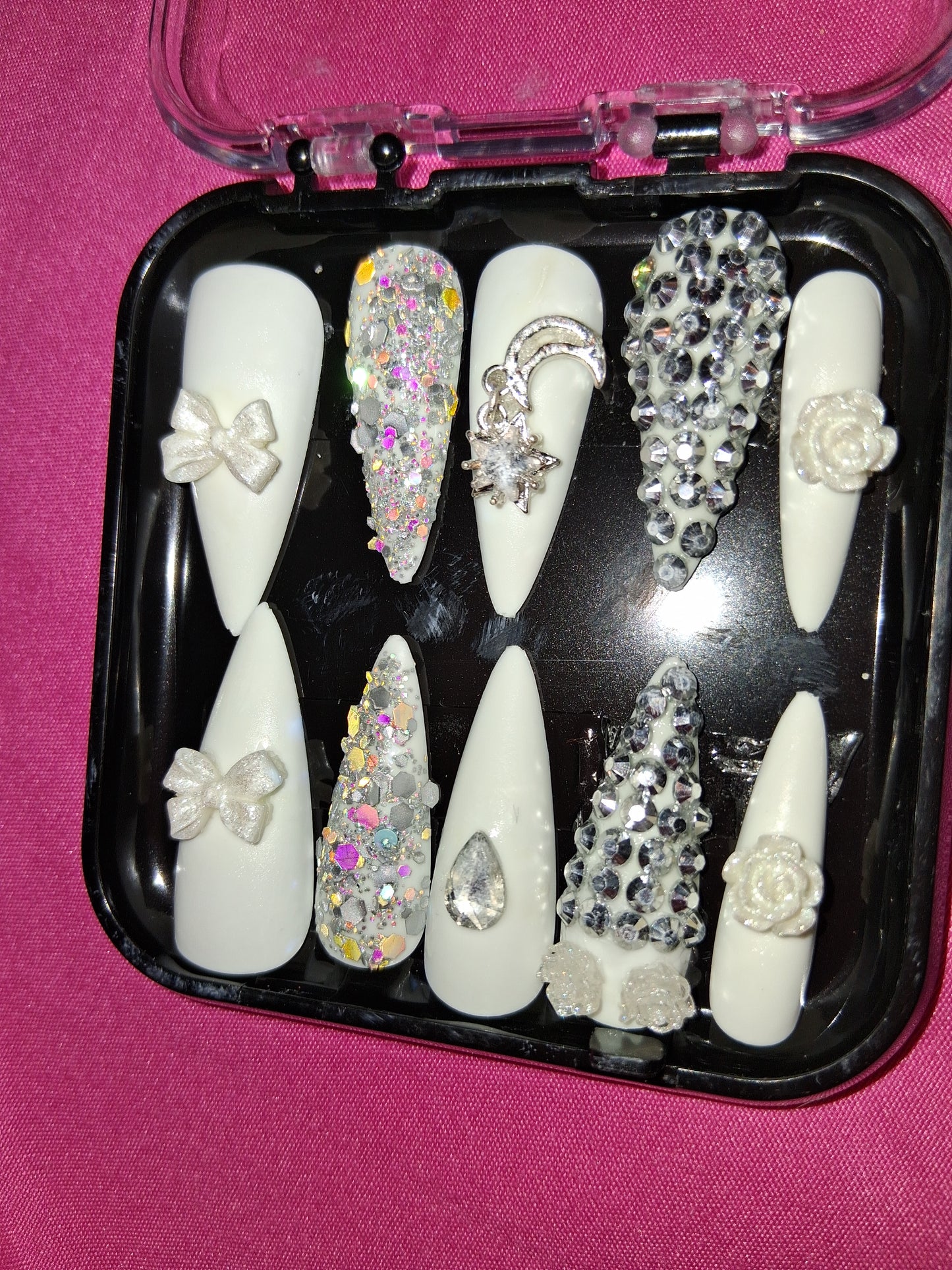 COCOMONEY NAILS CUSTOM 1 OF 1 GLUE ON PRESS ON COMES WITH FREE GIFTS #b62