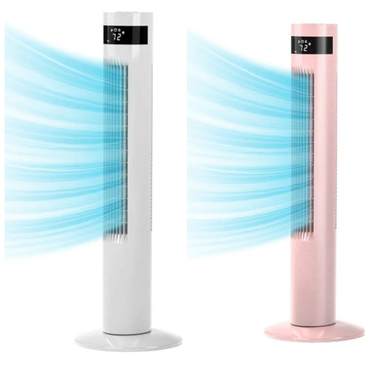 Tower Fan with Remote Control, Standing Fan for Office, Oscillating Fan for Home with Children/Pets/Elders,Time Settings,LCD Display,45W,Oscillation, 36" Pink or White