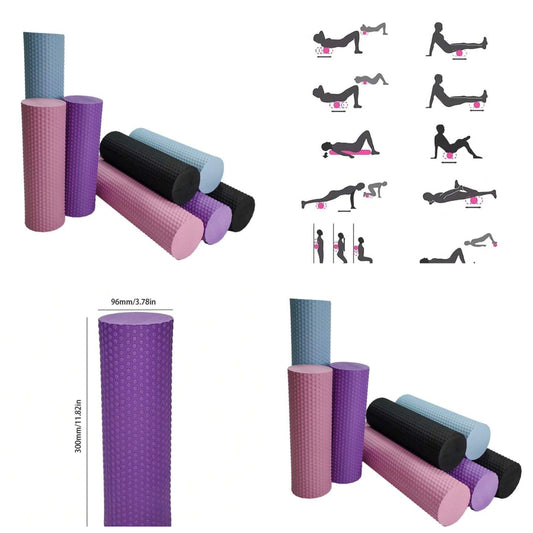 1pc Foam Roller, Muscle Relaxation Massager, Pilates Yoga Equipment, Solid Color Yoga Column, Fitness Massage Roller, Suitable For Muscle Relaxation, Workout, Fitness