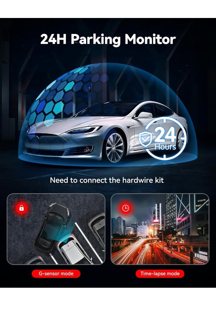 REDTIGER Dash Cam Front Rear, 4K/2.5K Full HD Dash Camera for Cars, Included 32GB Card, Built-in Wi-Fi GPS, 3.16” IPS Screen, Night Vision, 170°Wide Angle, WDR, 24H Parking Mode(F7NP)