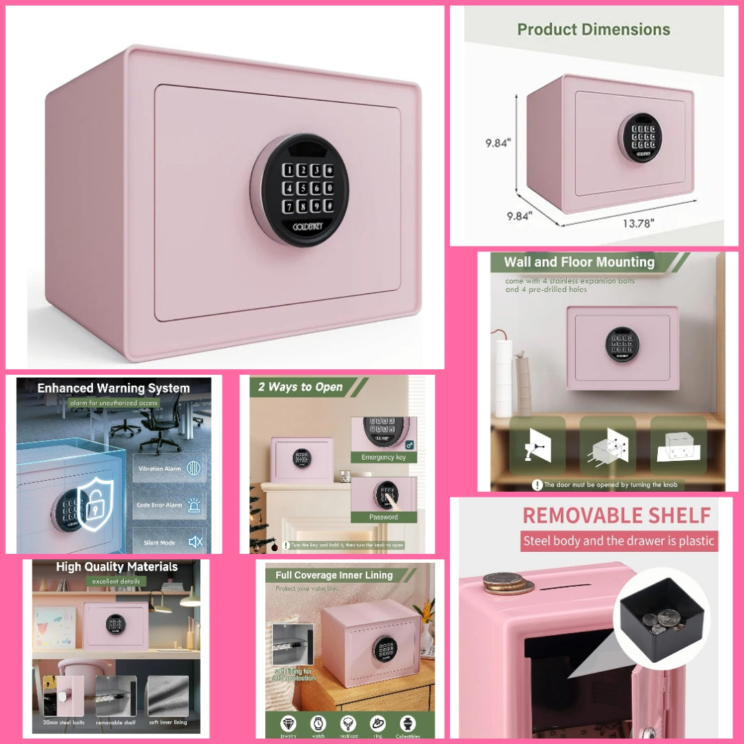 Pink safe or lockbox or money gun or money envelopes or kids cash register choose option below