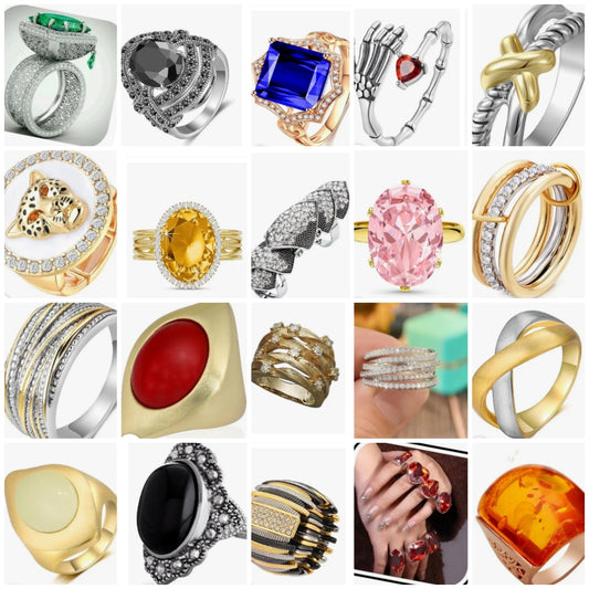 20 pieces Costume rings metal jewelry random mix random sizes random mix. silver or gold plated