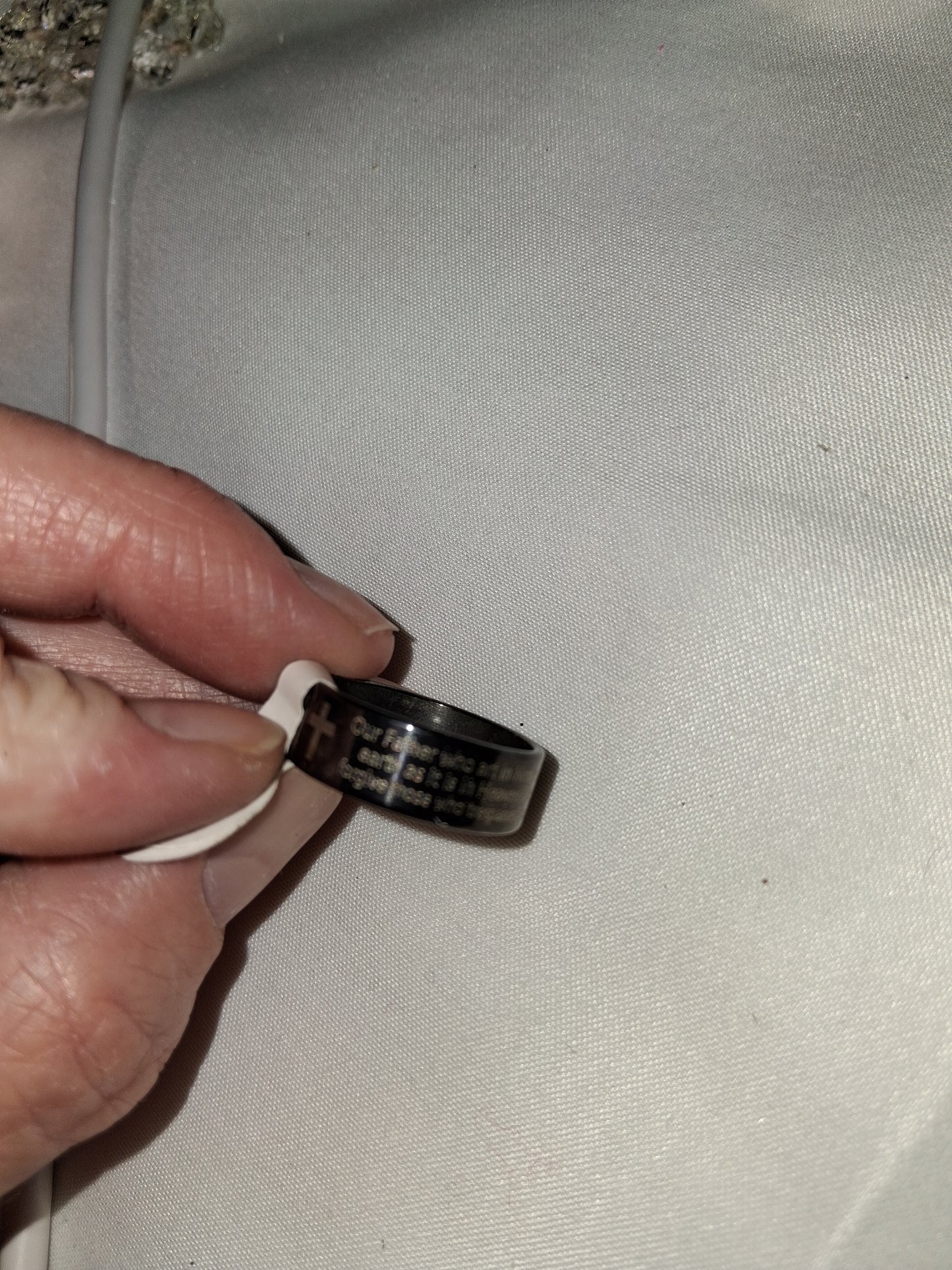 Mens stainless steel ring size Lords prayer