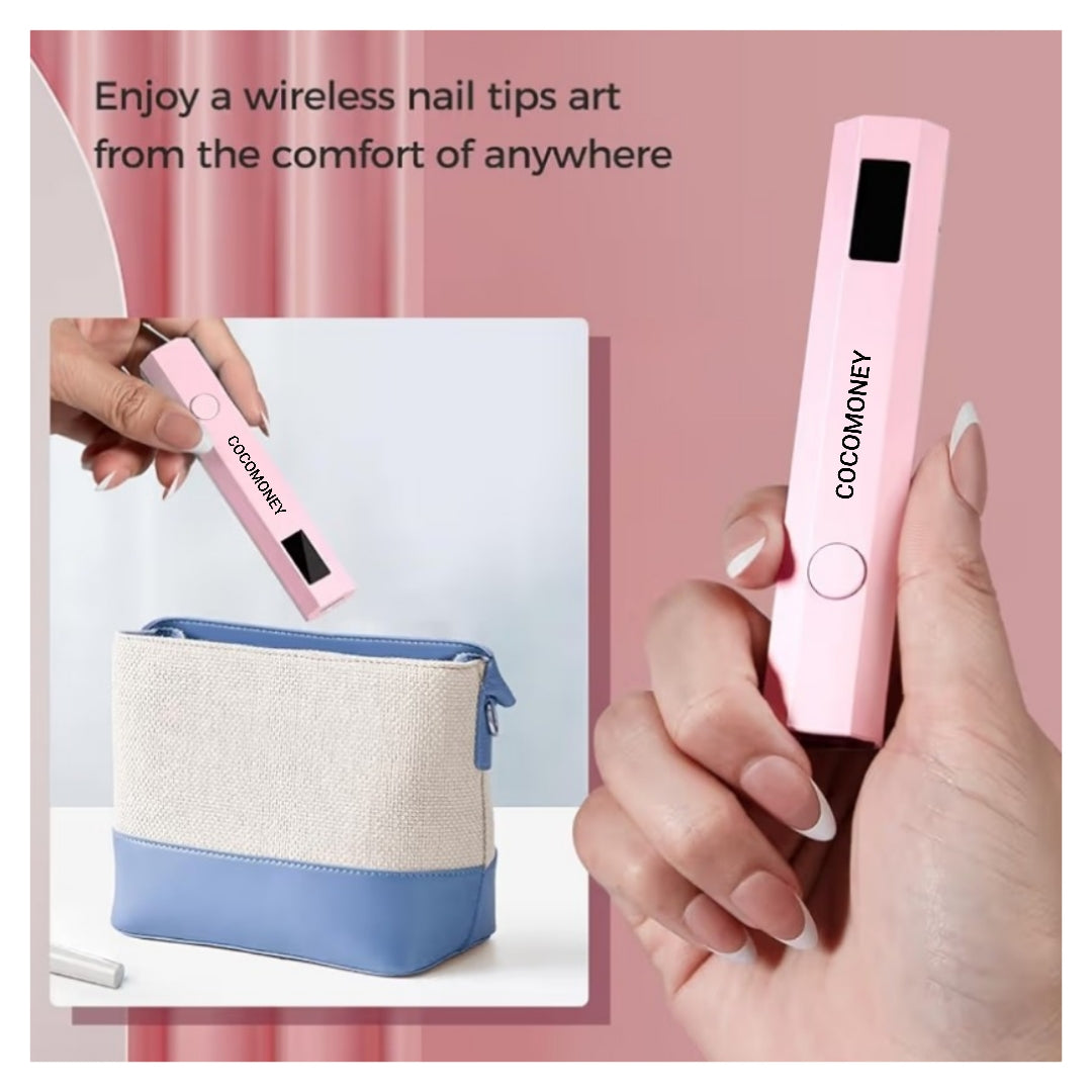 UV Nail Light Handheld UV Light for Nails 3W Portable Led Lamp with 2 Timer Settings 20/60s for Gel Polish Home DIY Salon Women(Pink)