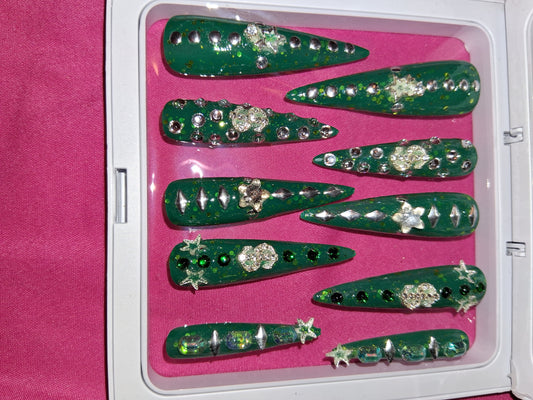 COCOMONEY NAILS CUSTOM 1 OF 1 GLUE ON PRESS ON COMES WITH FREE GIFTS #p22