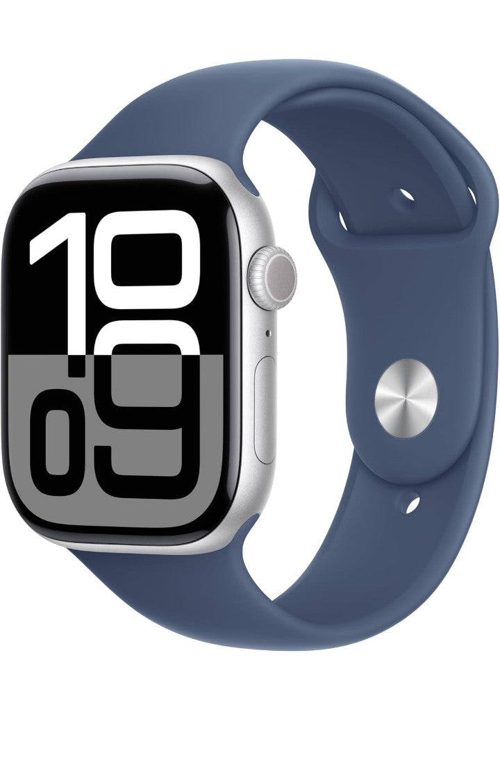 A Watch Series 10 [GPS 46mm case] Smartwatch with Jet Black Aluminium Case with Black Sport Band - M/L. Fitness Tracker, ECG App, Always-On Retina Display, Water Resistant
