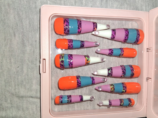 COCOMONEY NAILS CUSTOM 1 OF 1 GLUE ON PRESS ON COMES WITH FREE GIFTS #p49