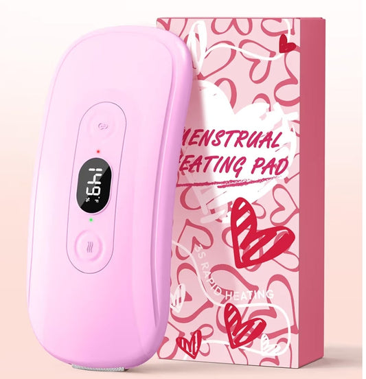 Portable Heating Pad Period Cramps: 2 Timer 6 Heat Levels 6 Vibration Modes Cordless Electric Heating Pad for Back Pain Relief Menstrual Heating Pad Christmas Stocking Stuffer Pink