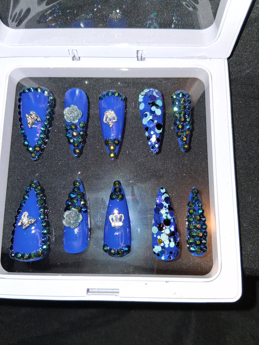 COCOMONEY NAILS CUSTOM 1 OF 1 GLUE ON PRESS ON COMES WITH FREE GIFTS #o65