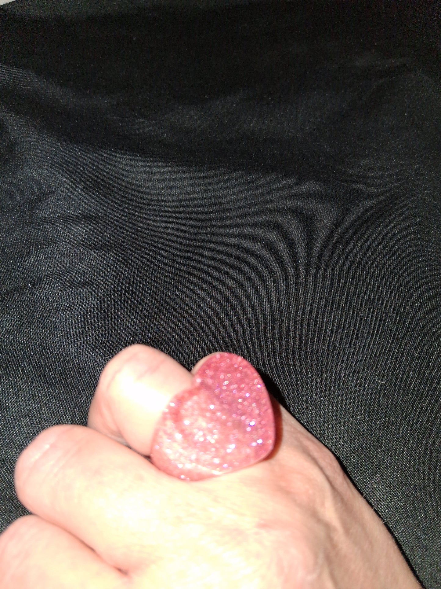 Cocomoney heart ring glitter resin costume jewelry size 7