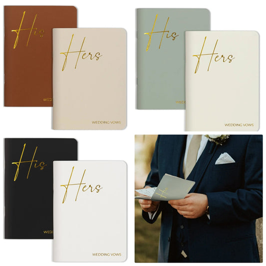 Vow Books With Gold Foil Lettering For Your Wedding - Perfectly Sized His and Hers Vow Books With Plenty Of Pages To Write Whatever is on Your Heart - A Beautiful Addition For The Wedding Day